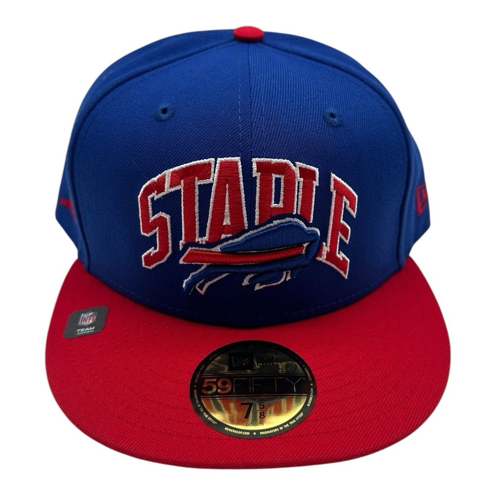New Era x Staple Buffalo Bills 59FIFTY Hat Cap 7 5/8 Fitted NFL Football Blue